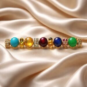 Vibrant Gold Gemstone Bracelet